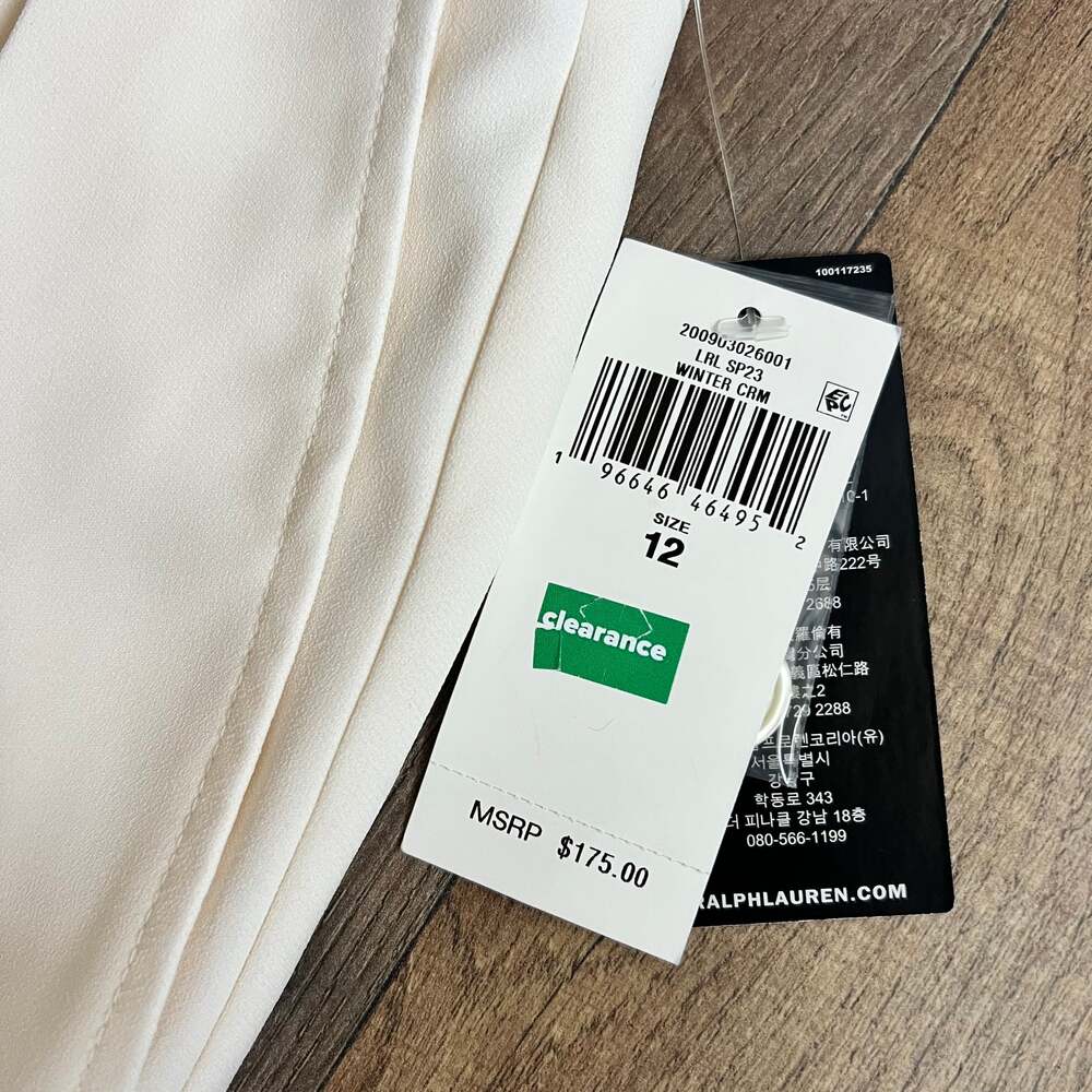 Lauren Ralph Lauren Cream Wide Leg Pants - Picture 2 of 8